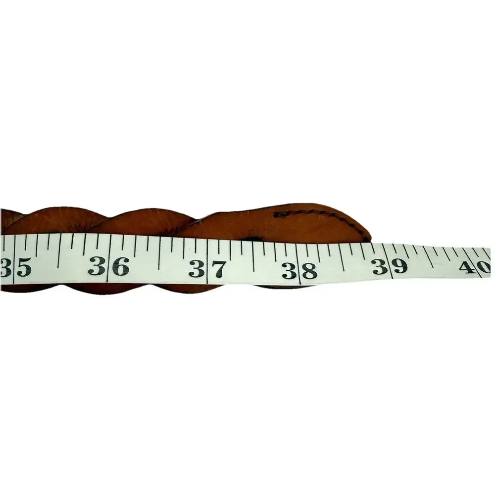 Fossil Belt Womens Medium Brown Leather Braided Boho Country Western Size Small